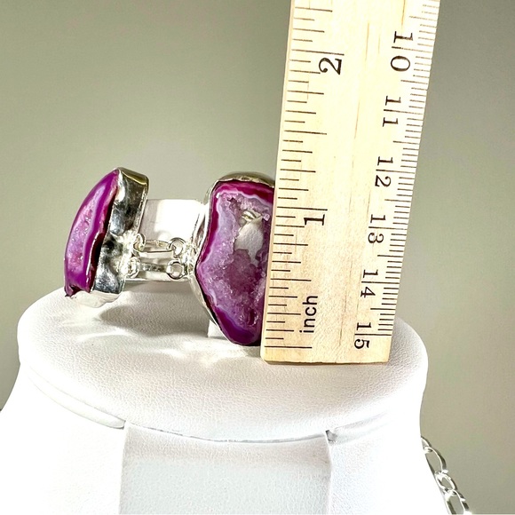 Pink Solar Quartz 925 Large Gemstone Necklace & Bracelet - Picture 6 of 7